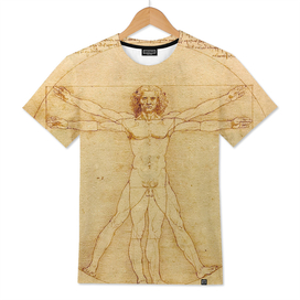 Leonardo Da Vinci, Vitruvian Man, vintage poster, retro