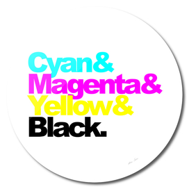 CMYK Poster, Cyan and Magenta and Yellow and Black