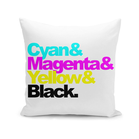 CMYK Poster, Cyan and Magenta and Yellow and Black