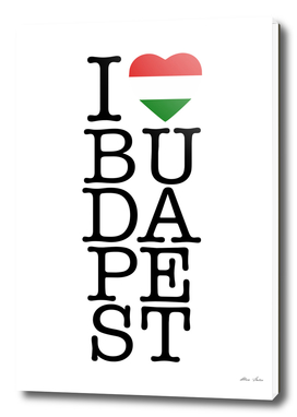 I LOVE Budapest, Hungary poster, Magyar, vertical version