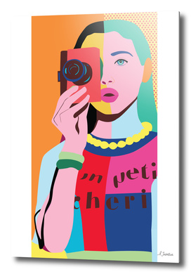 Pop Art girl with Camera