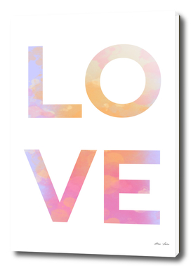 LOVE, watercolor, typography poster