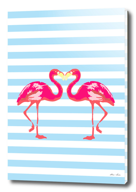 Flamingo, Summer poster, Two Flamingos
