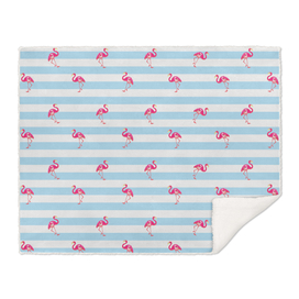 Flamingo, Pink Flamingo, blue stripes bg, Flamingo pattern