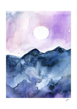 Moonlight Abstract watercolor