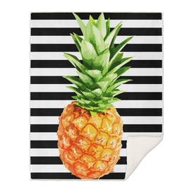 Pineapple, Summer poster, Pineapple poster, black version