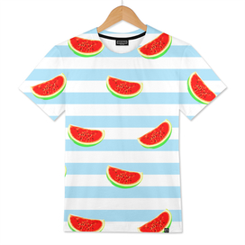Watermelon Summer Poster, Watermelon  pattern, blue