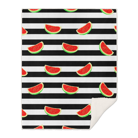 Watermelon, Summer Poster, Watermelon pattern, black