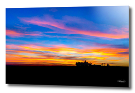 Uruguayan Field Sunset Scene Landscape