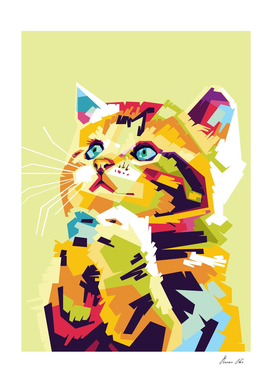 Cute cat pop art