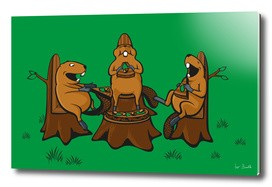 Beaver pizza party