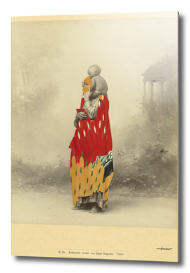 Arab Woman carrying child - Collage