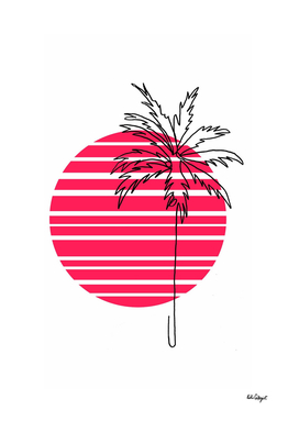 single line cali palm tree