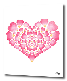 I Heart You- Pink Petal Heart