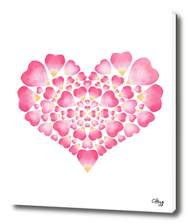 I Heart You- Pink Petal Heart