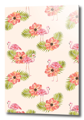 Flamingo and Floral Pattern