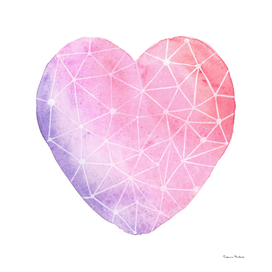 Watercolor heart with gradient