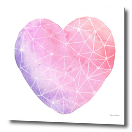 Watercolor heart with gradient