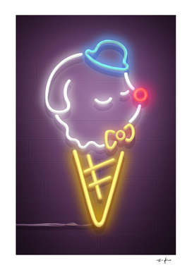 Neon Ice Cream Cone