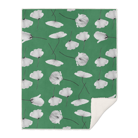 Small Poppies pattern on green
