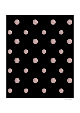 Happy Polka Dots Rose Gold on Black #1 #decor #art