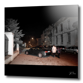 Night View with Women and Car