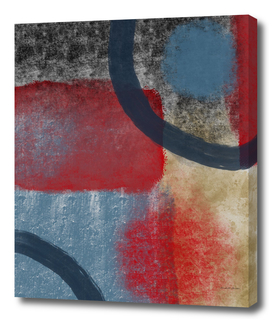 Textured Blue Red Yellow Abstract