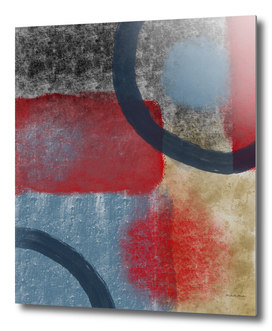 Textured Blue Red Yellow Abstract