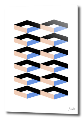 Retro Geometric Abstract Repeat Pattern Art Print