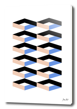 Retro Geometric Abstract Repeat Pattern Art Print