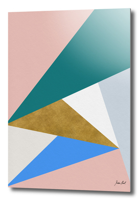 Triangle midcentury modern print