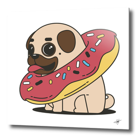 pug donut sweets tasty bun
