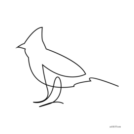 Fella - single line bird art