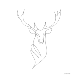 deer - one line art