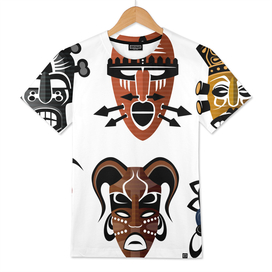 Tribal masks african culture set