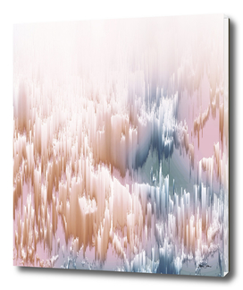 Etherial light in blush and blue - Glitch art