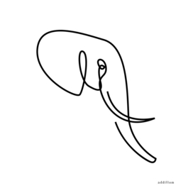nobility - single line elephant drawing