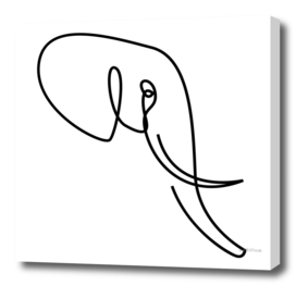 nobility - single line elephant drawing