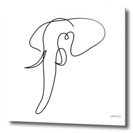 hubris - one line elephant art