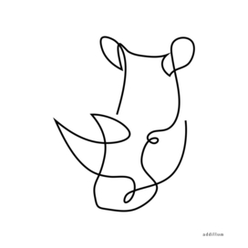 menace - rhino one line art