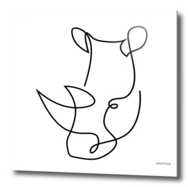 menace - rhino one line art