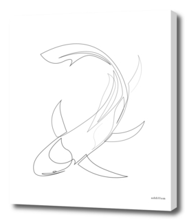koi - one line fish art