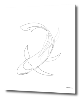 koi - one line fish art