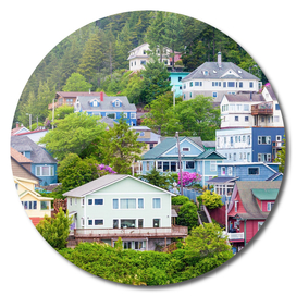 Colorful Houses on Ketchikan Hillside