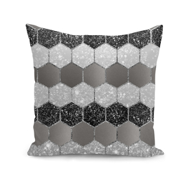 Silver Hexagon Glitter Glam #1 #geometric #decor #art