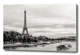 Eiffel Tower in Paris with Seine river