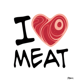 I Love Meat - Black Text Version