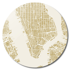 NEW YORK CITY MAP GOLD