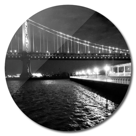 Benjamin Franklin Bridge (black and white)