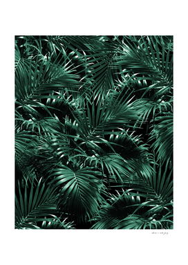 Tropical Palm Leaf Jungle Night #1 #tropical #decor #art